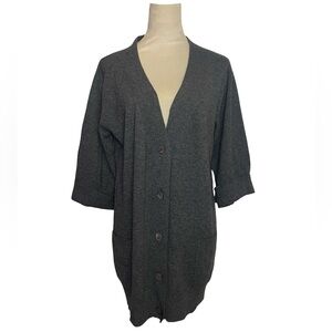 Woolovers Wool Cashmere Gray Cardigan Sweater